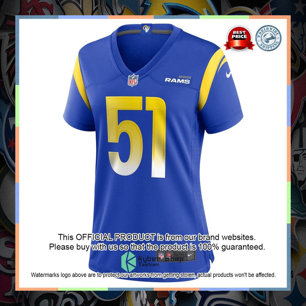 Benton Whitley Los Angeles Rams Women's Royal Football Jersey 6 Benton Whitley Los Angeles Rams Women's Royal Football Jersey word1