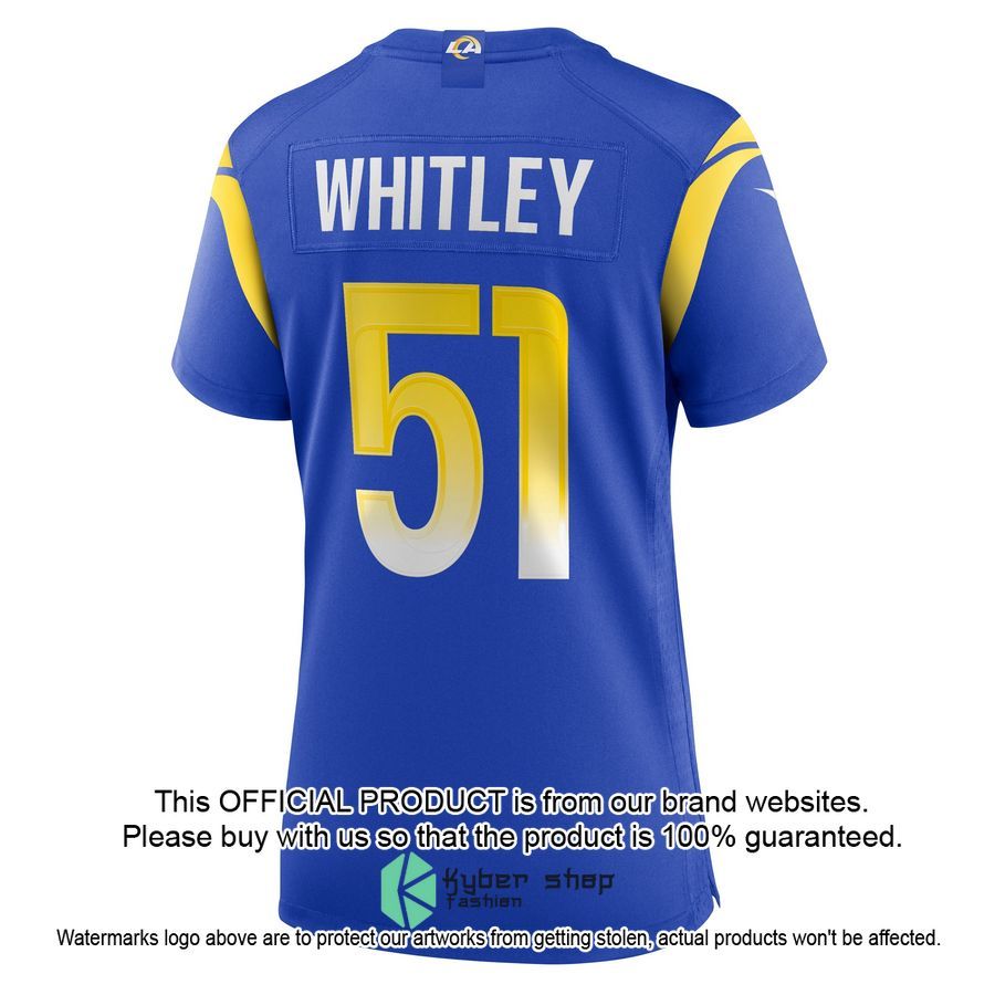 Benton Whitley Los Angeles Rams Women's Royal Football Jersey 3 Benton Whitley Los Angeles Rams Women's Royal Football Jersey word1