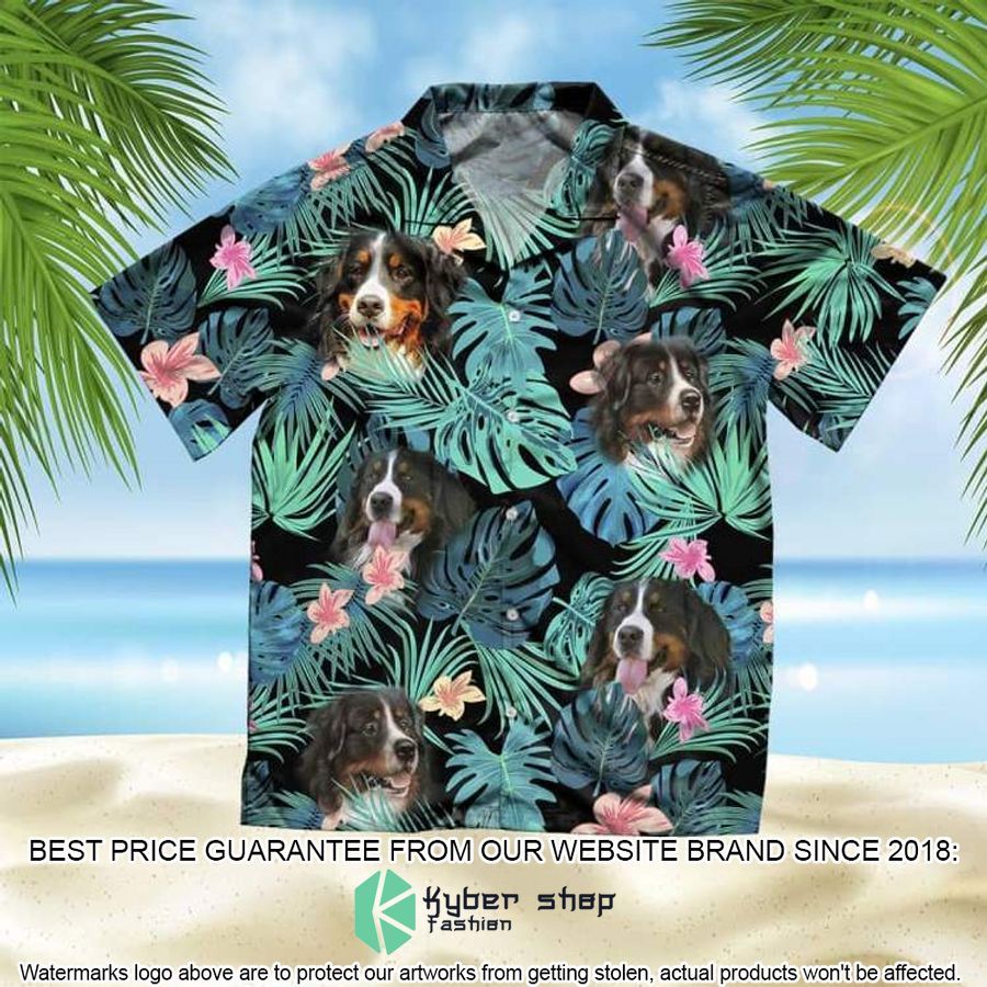 Bernese Mountain Summer Leaves Hawaiian Shirt