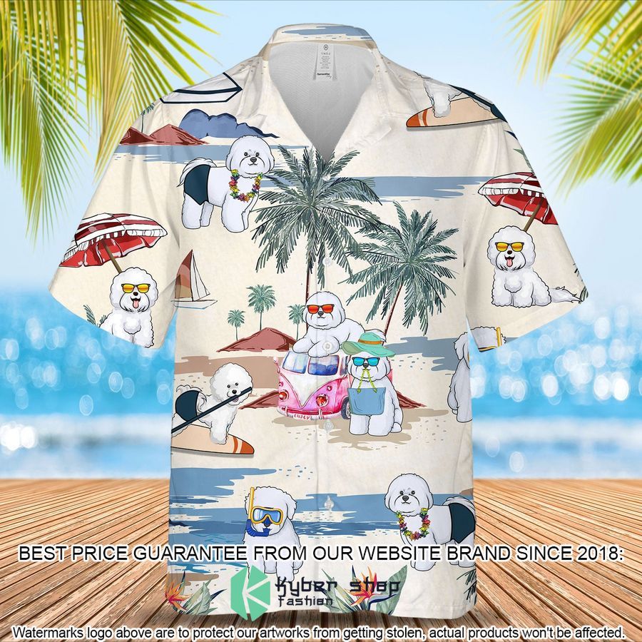 Bichon Frise Summer Beach Hawaiian Shirt