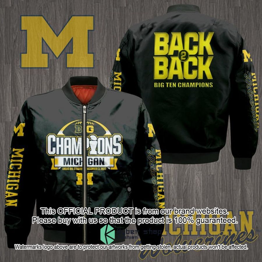 Big Ten Champions Michigan Wolverines Bomber Jacket word3