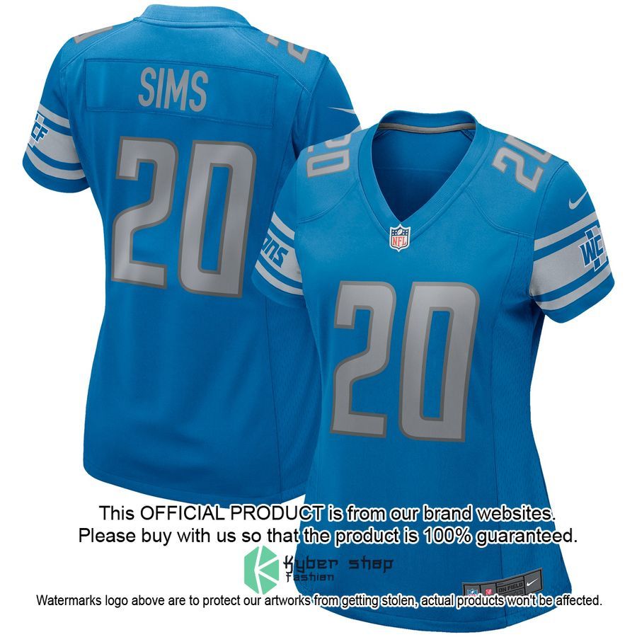 Billy Sims Detroit Lions Women's Football Retired Blue Football Jersey 4 Billy Sims Detroit Lions Women's Football Retired Blue Football Jersey word1