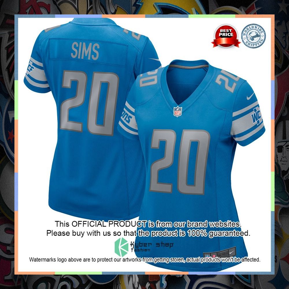 Billy Sims Detroit Lions Women's Football Retired Blue Football Jersey 8 Billy Sims Detroit Lions Women's Football Retired Blue Football Jersey word1