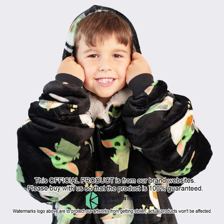 Black Kids The Mandalorian Grogu Oodie Blanket Hoodie 3 Black Kids The Mandalorian Grogu Oodie Blanket Hoodie word2