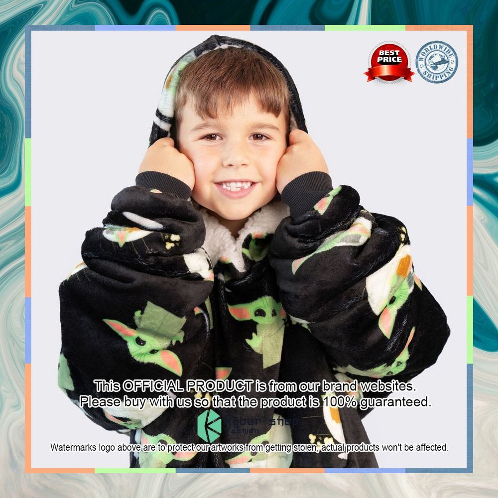 Black Kids The Mandalorian Grogu Oodie Blanket Hoodie 9 Black Kids The Mandalorian Grogu Oodie Blanket Hoodie word2