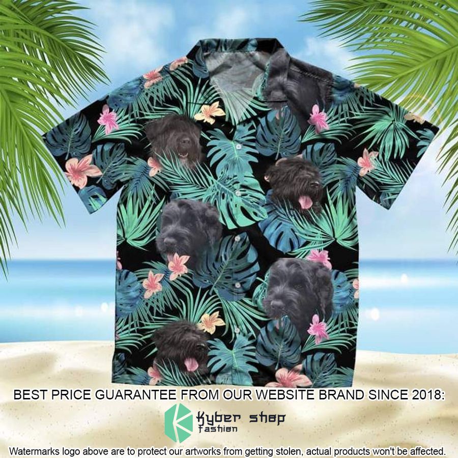 Black Russian Terrier Summer Leaves Hawaiian Shirt