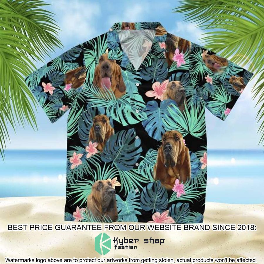 Bloodhound Summer Leaves Hawaiian Shirt