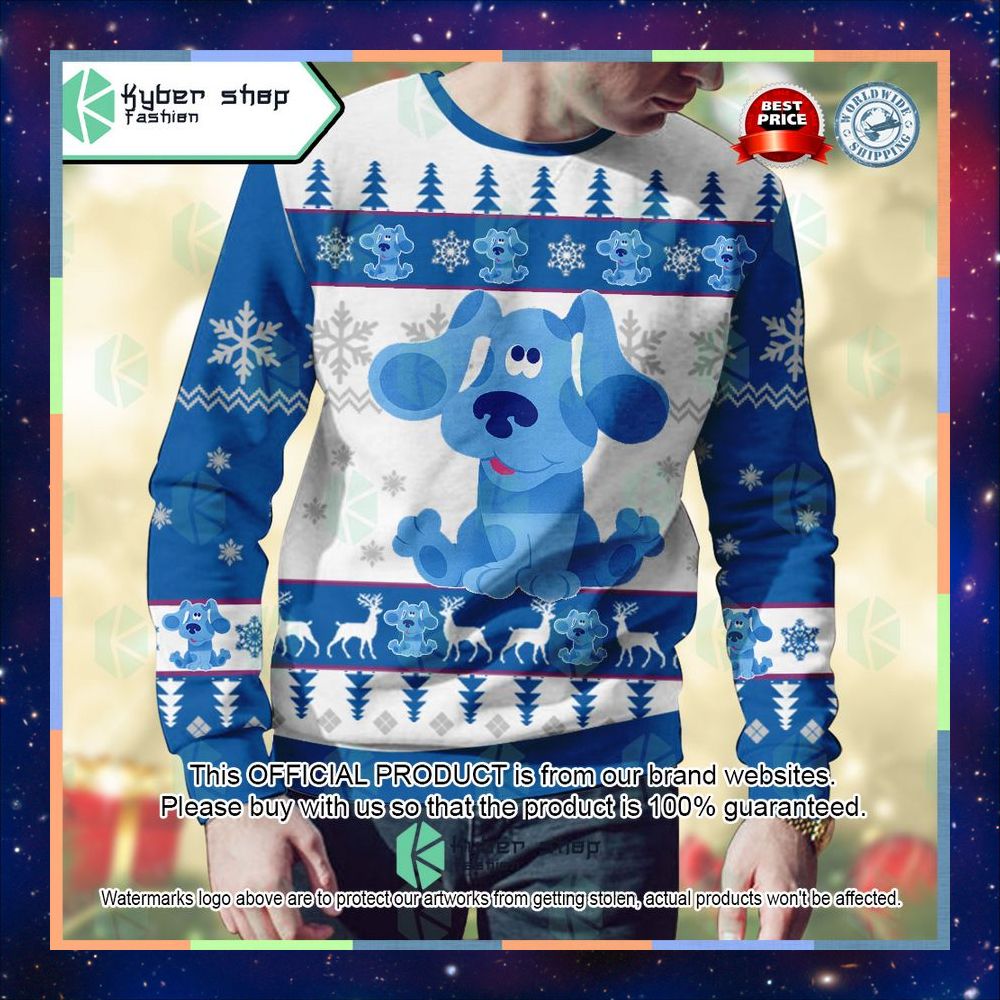Blue Blue's Clues Ugly Sweater 7 Blue Blue's Clues Ugly Sweater word3