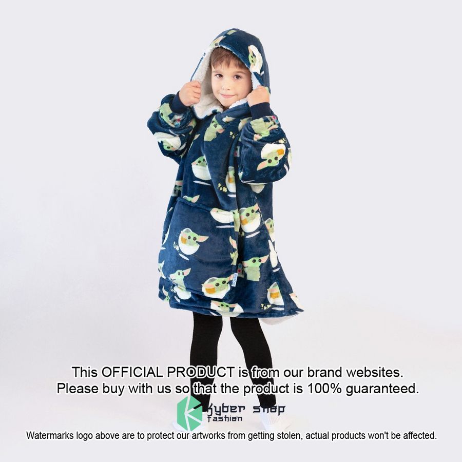 Blue Kids The Mandalorian Grogu Oodie Blanket Hoodie