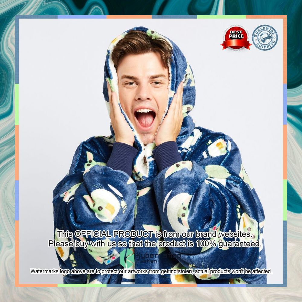 Blue The Mandalorian Grogu Oodie Blanket Hoodie 10 Blue The Mandalorian Grogu Oodie Blanket Hoodie word3
