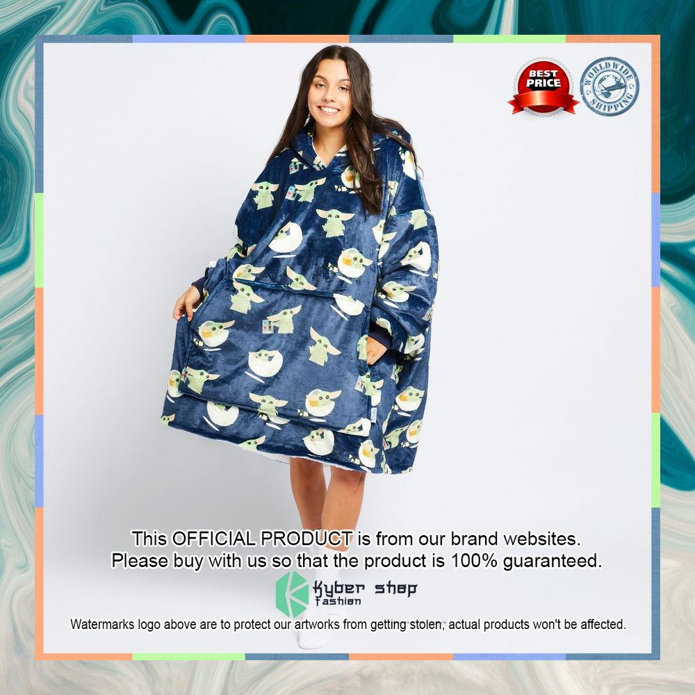 Blue The Mandalorian Grogu Oodie Blanket Hoodie 13 Blue The Mandalorian Grogu Oodie Blanket Hoodie word3