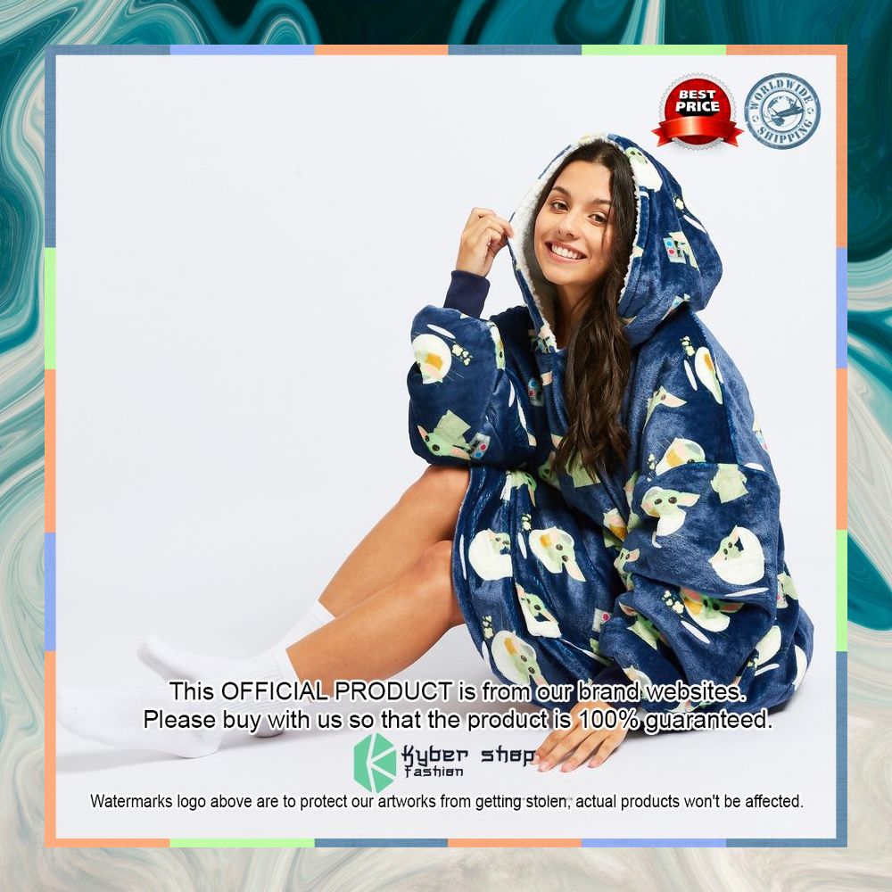 Blue The Mandalorian Grogu Oodie Blanket Hoodie 16 Blue The Mandalorian Grogu Oodie Blanket Hoodie word3