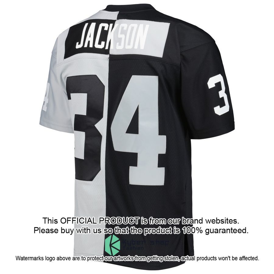 Bo Jackson Las Vegas Raiders Mitchell & Ness 1988 Split Legacy Replica Black Silver Football Jersey 3 Bo Jackson Las Vegas Raiders Mitchell & Ness 1988 Split Legacy Replica Black Silver Football Jersey word1