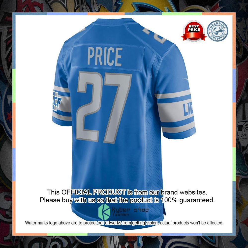 Bobby Price Detroit Lions Blue Football Jersey 7 Bobby Price Detroit Lions Blue Football Jersey word2
