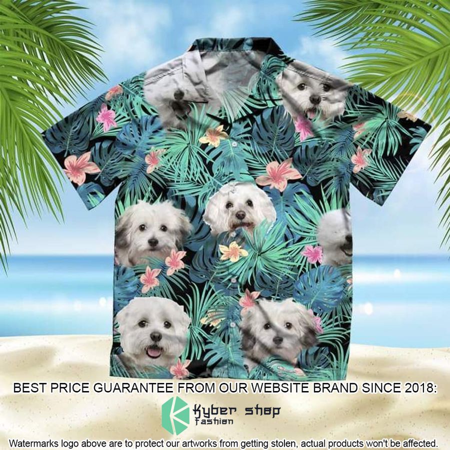 Bolognese Summer Leaves Black Hawaiian Shirt