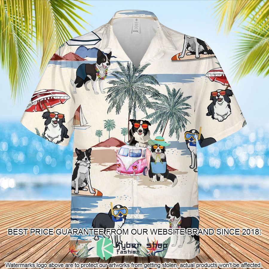 Border Collie Summer Beach Hawaiian Shirt