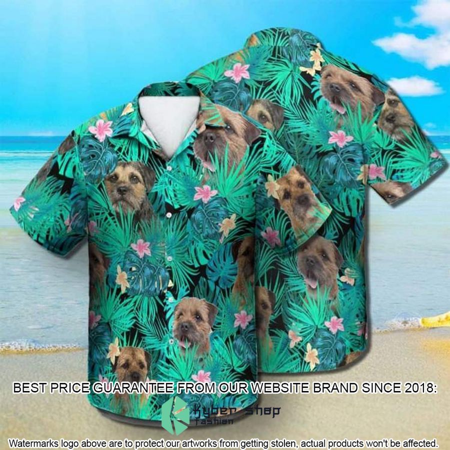 Border Terrier Summer Leaves Hawaiian Shirt