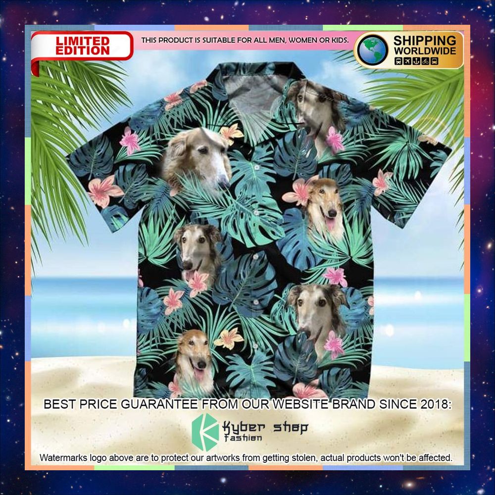 Borzoi Summer Leaves Hawaiian Shirt 3 Borzoi Summer Leaves Hawaiian Shirt word1