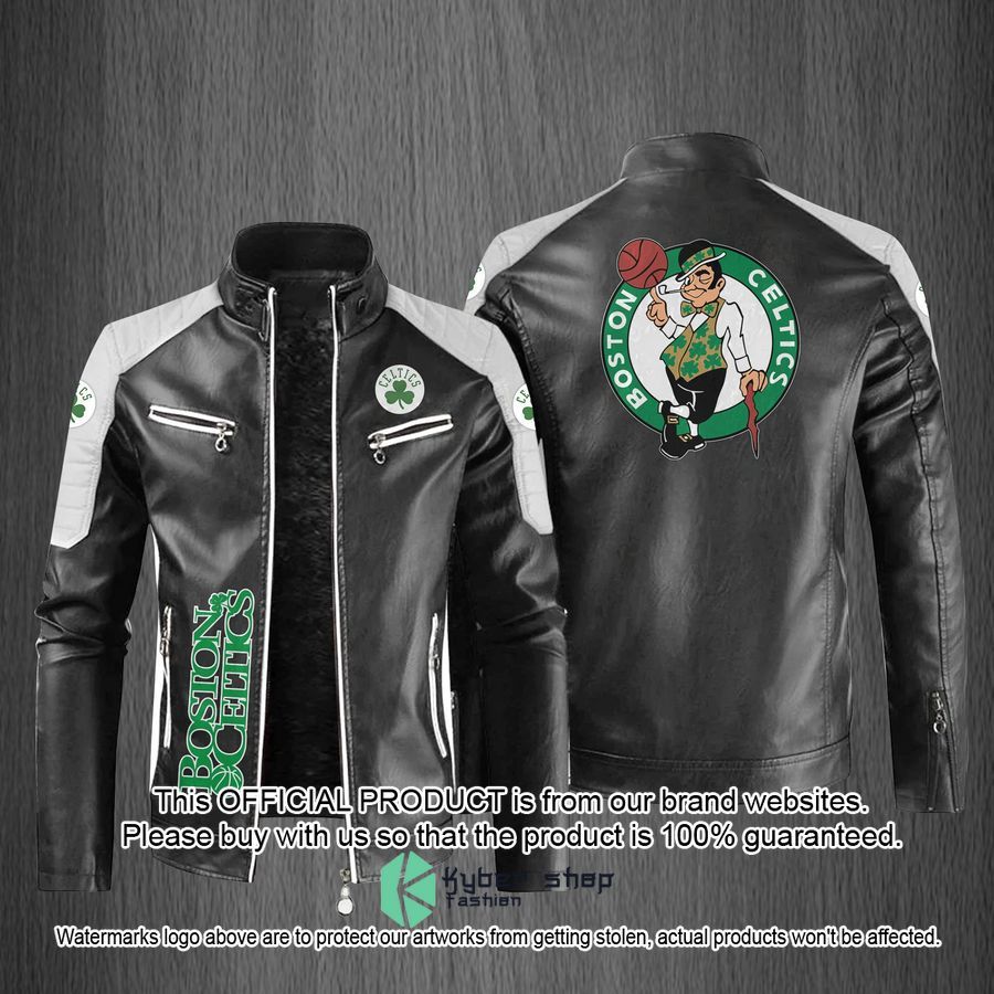 Boston Celtics Motor Block Leather Jacket