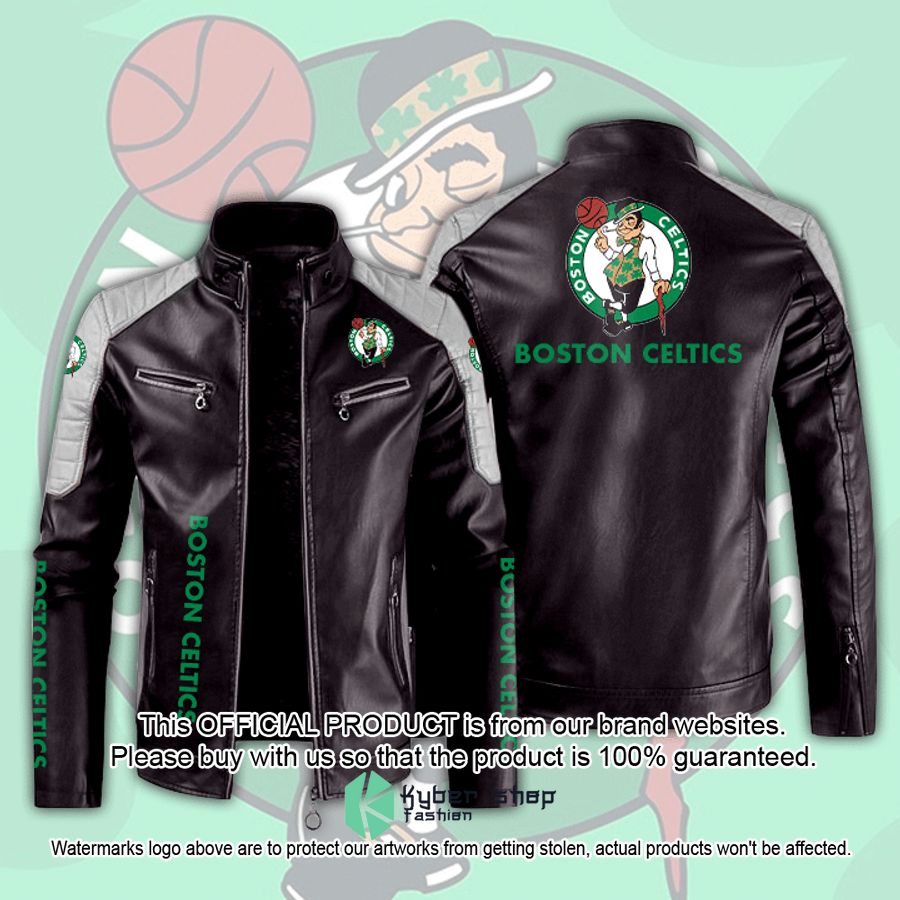 Boston Celtics NBA Motor Block Leather Jacket 3 Boston Celtics NBA Motor Block Leather Jacket word2