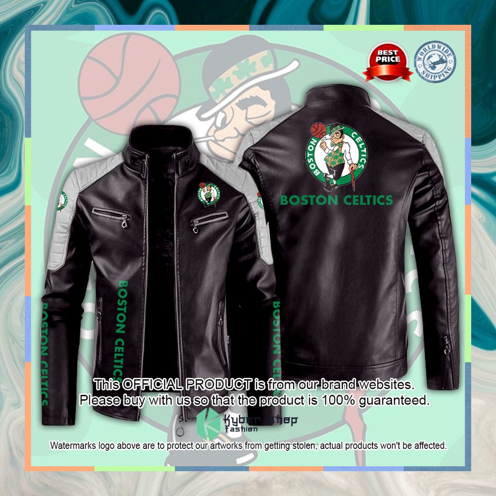 Boston Celtics NBA Motor Block Leather Jacket 6 Boston Celtics NBA Motor Block Leather Jacket word2