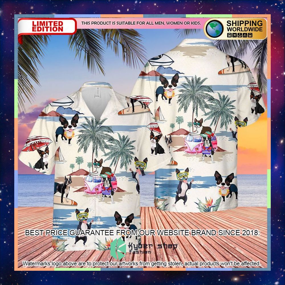 Boston Terrier Summer Beach Hawaiian Shirt 4 Boston Terrier Summer Beach Hawaiian Shirt word3