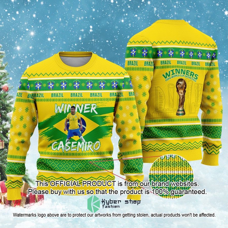 Brazil Casemiro Winners FiFa World Cup Qatar 2022 Christmas Sweater