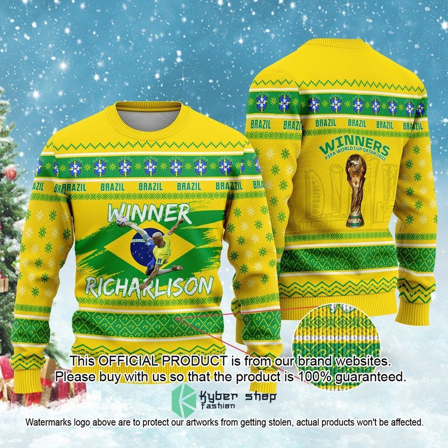 Brazil Richarlison Winners FiFa World Cup Qatar 2022 Christmas Sweater