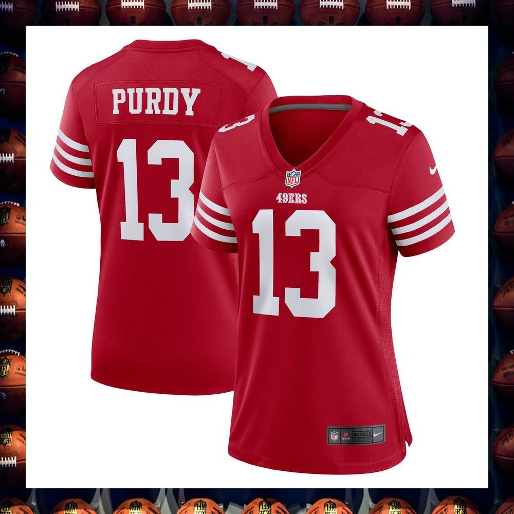 Brock Purdy San Francisco 49ers Women's Scarlet Football Jersey 4 Brock Purdy San Francisco 49ers Women's Scarlet Football Jersey word3