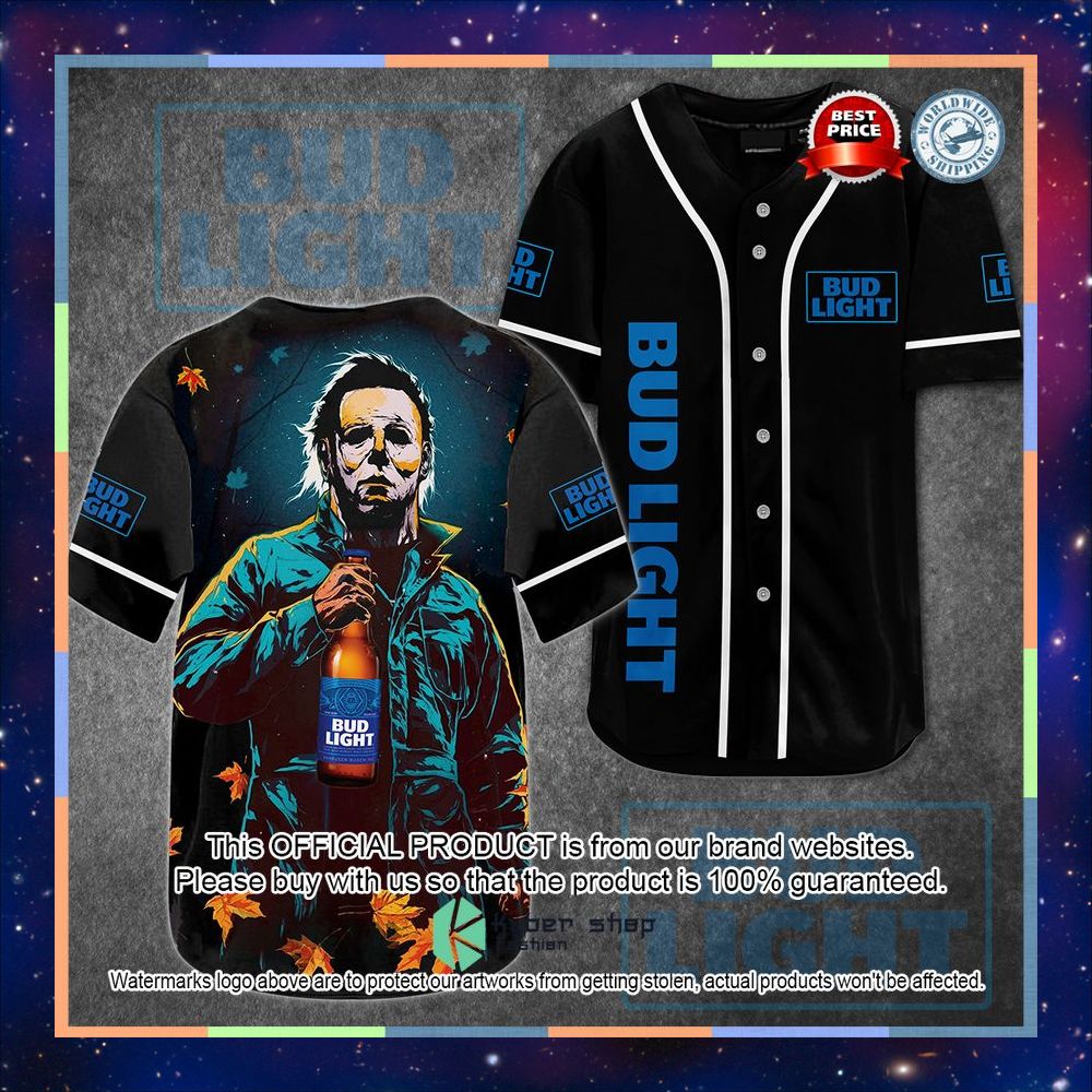 Bud Light Michael Myers Baseball Jersey 5 Bud Light Michael Myers Baseball Jersey word2
