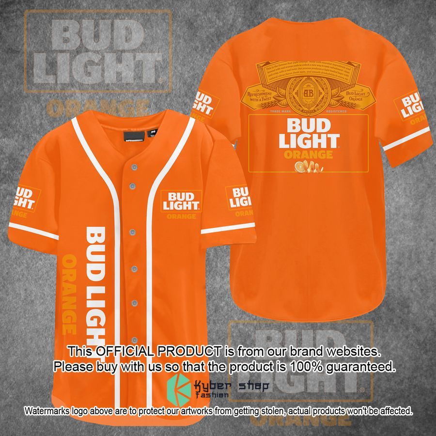 Bud Light Orange Baseball Jersey