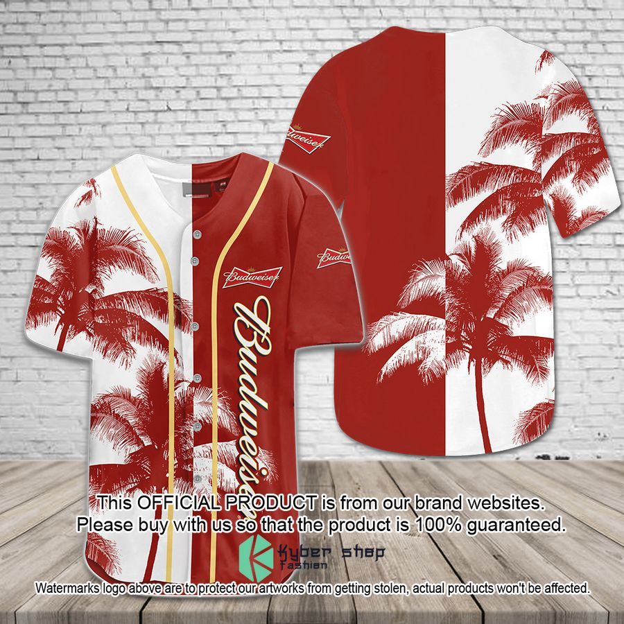 Budweiser Palm Tree Baseball Jersey word3