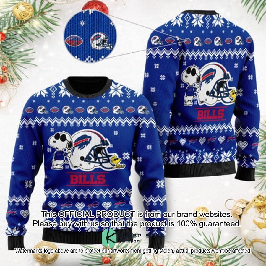 Buffalo Bills The Snoopy Show Football Helmet Christmas Sweater word1