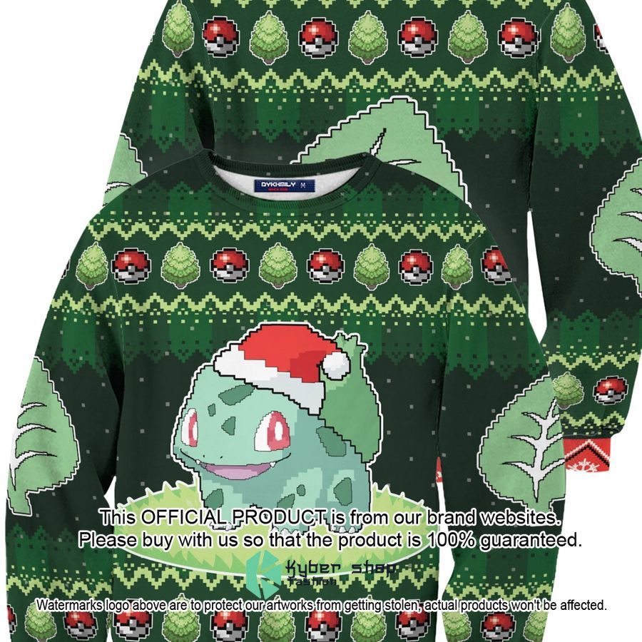 Bulbasaur Pokemon green Christmas Sweater word1