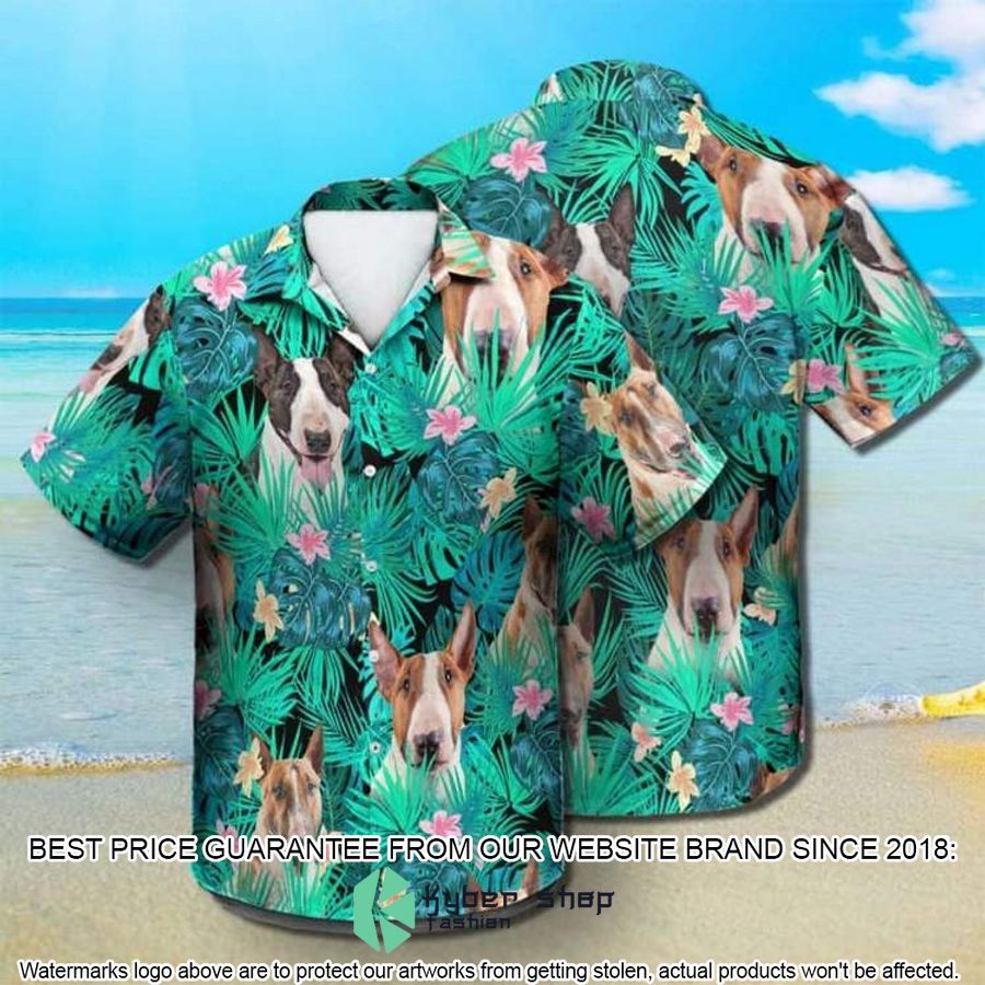 Bull Terrier Summer Leaves Hawaiian Shirt