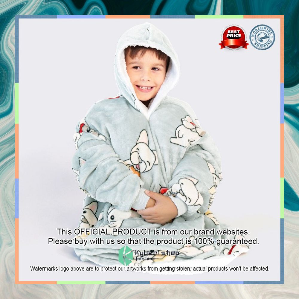 Bulldog Kids Oodie Blanket Hoodie 7 Bulldog Kids Oodie Blanket Hoodie word2