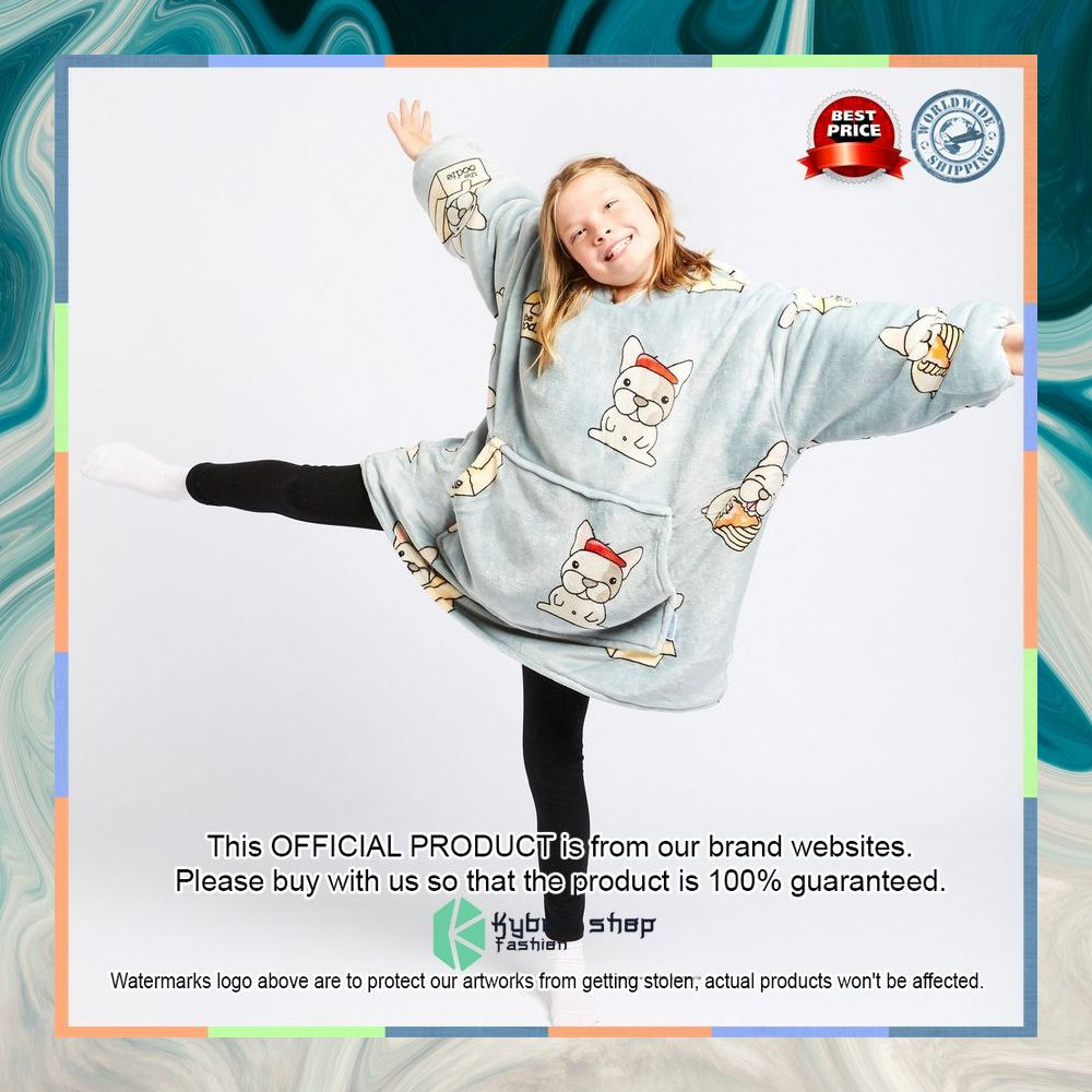 Bulldog Kids Oodie Blanket Hoodie 8 Bulldog Kids Oodie Blanket Hoodie word2