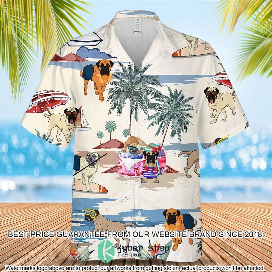 Bullmastiff Summer Beach Hawaiian Shirt word2
