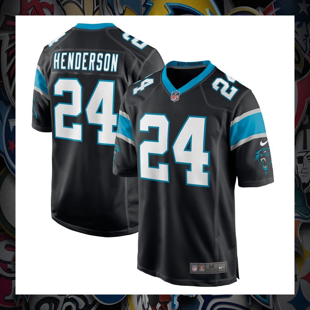 C.J. Henderson Carolina Panthers Black Football Jersey 8 C.J. Henderson Carolina Panthers Black Football Jersey word3