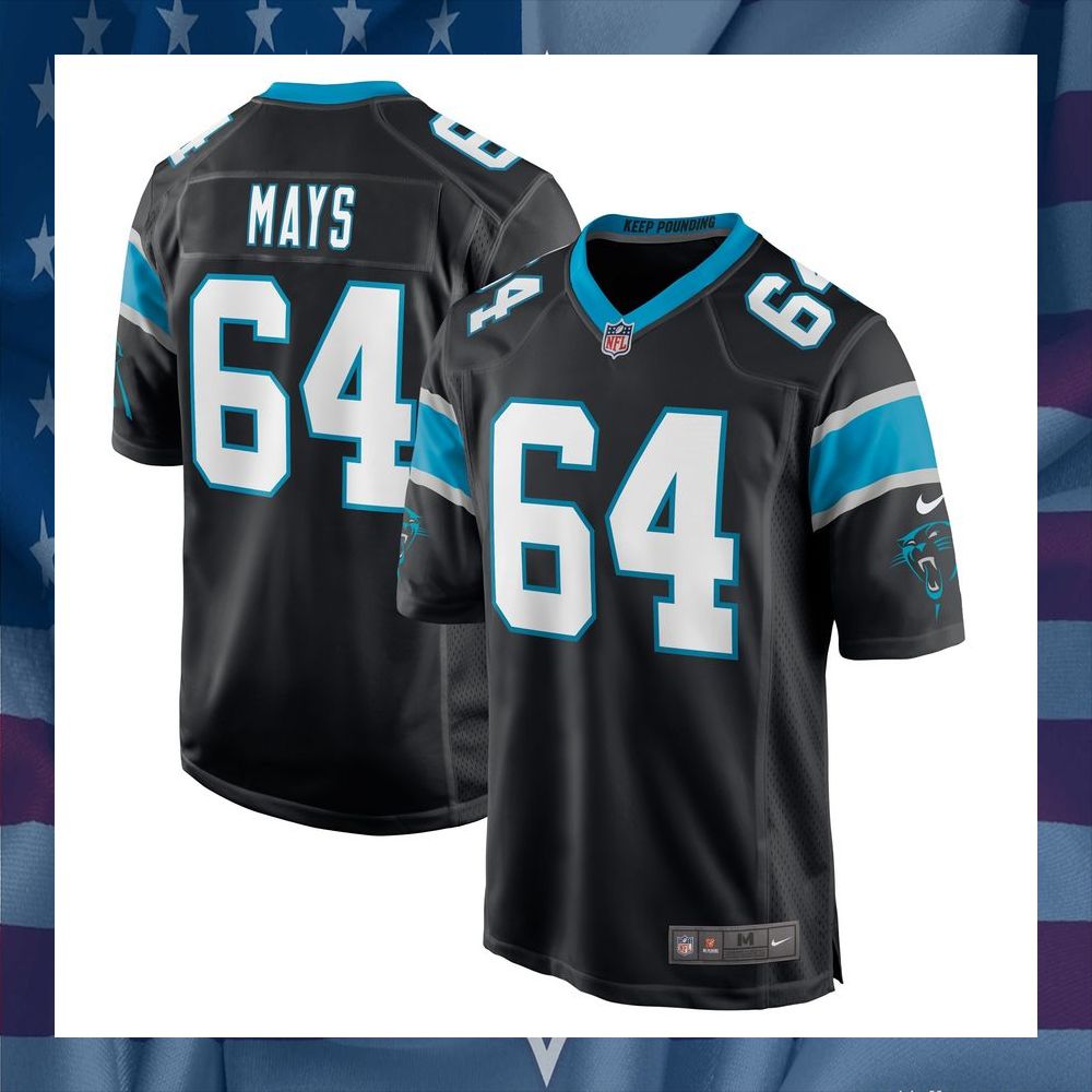 Cade Mays Carolina Panthers Black Football Jersey 8 Cade Mays Carolina Panthers Black Football Jersey word2