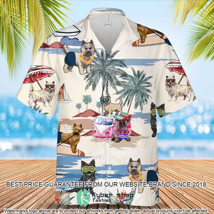 Cairn Terrier Summer Beach Hawaiian Shirt word2