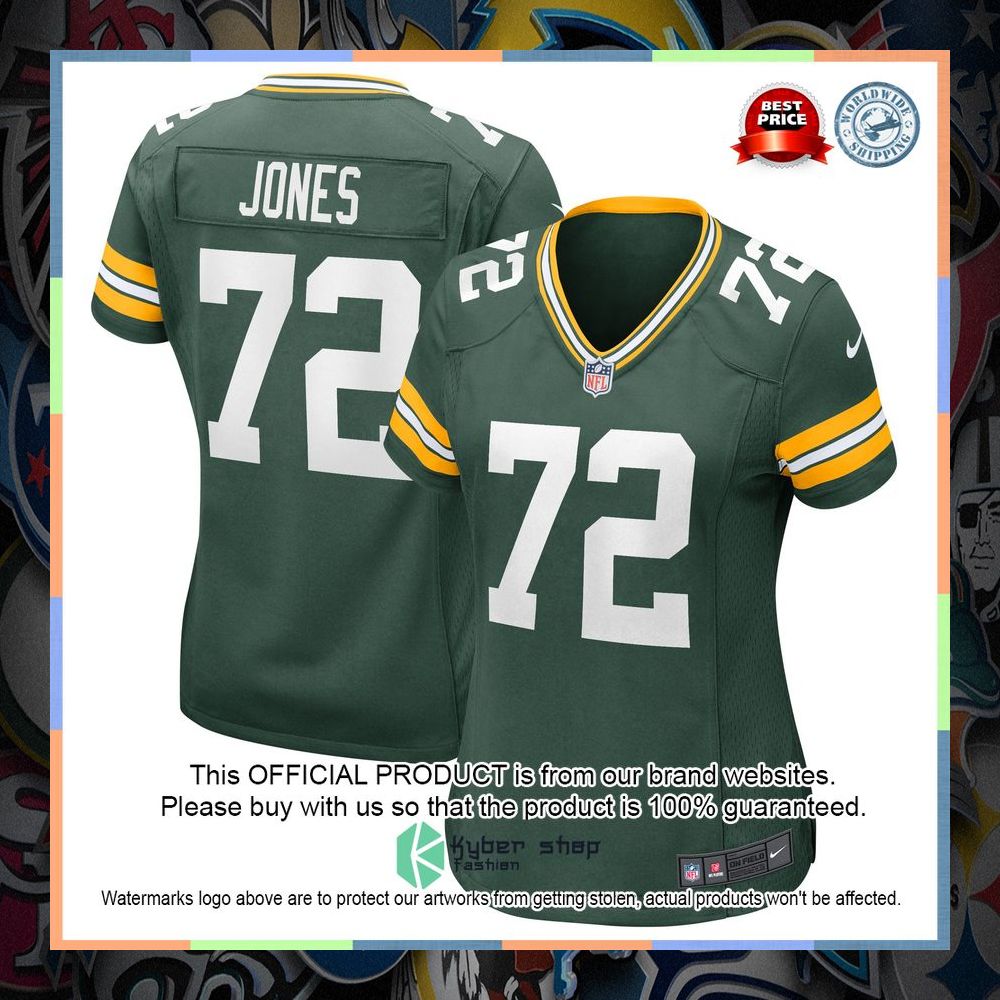 Caleb Jones Green Bay Packers Women's Green Football Jersey 8 Caleb Jones Green Bay Packers Women's Green Football Jersey word1