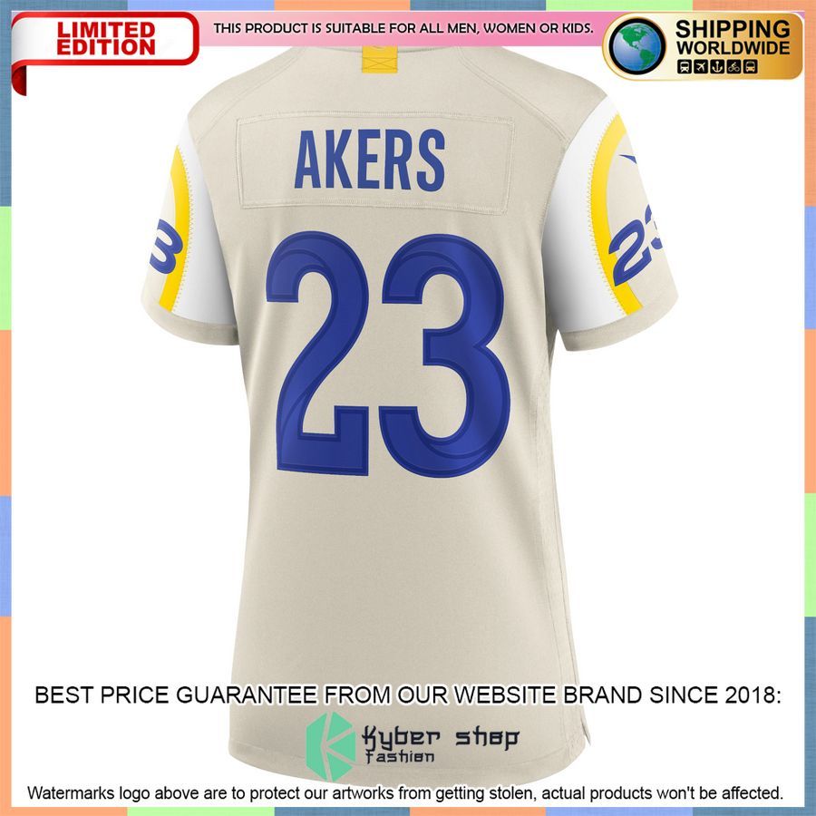 Cam Akers Los Angeles Rams Women's Bone Football Jersey 3 Cam Akers Los Angeles Rams Women's Bone Football Jersey word2