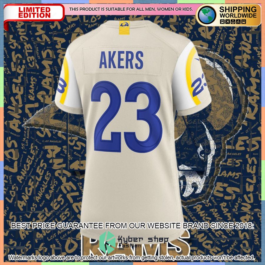 Cam Akers Los Angeles Rams Women's Bone Football Jersey 6 Cam Akers Los Angeles Rams Women's Bone Football Jersey word2