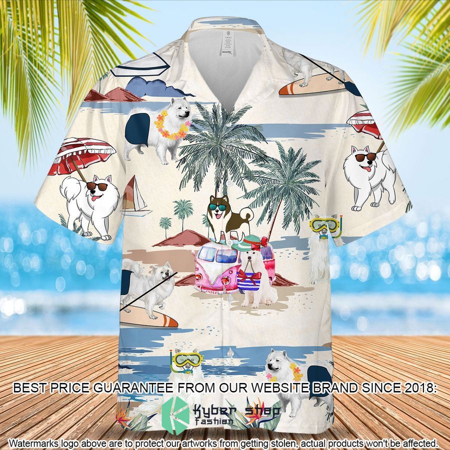 Canadian Eskimo Dog Summer Beach Hawaiian Shirt word3