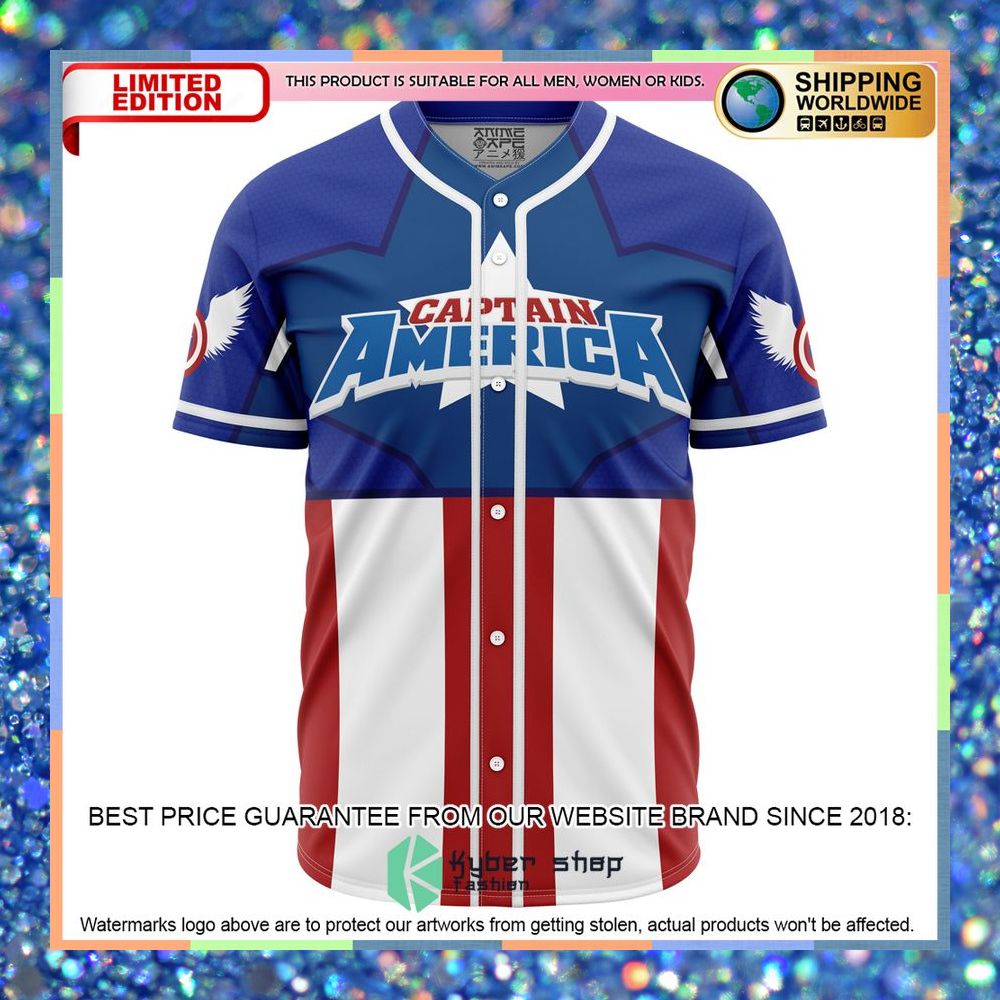 Captain America Baseball Jersey 5 Captain America Baseball Jersey word1