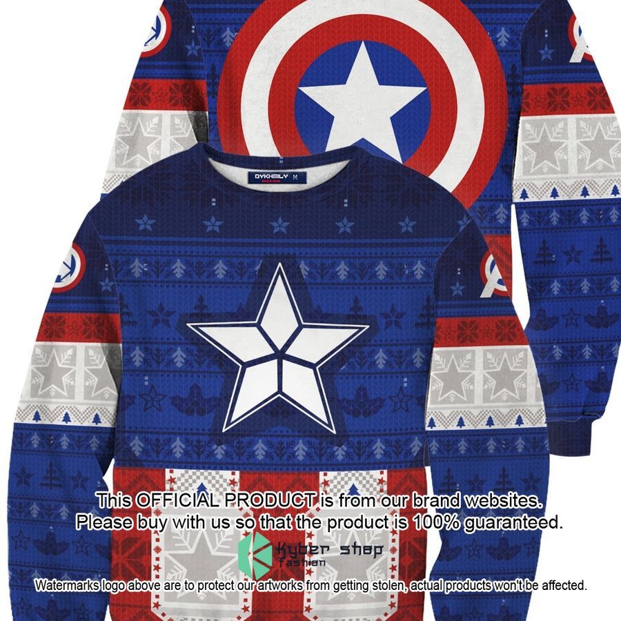 Captain Rogers Ugly Sweater word1