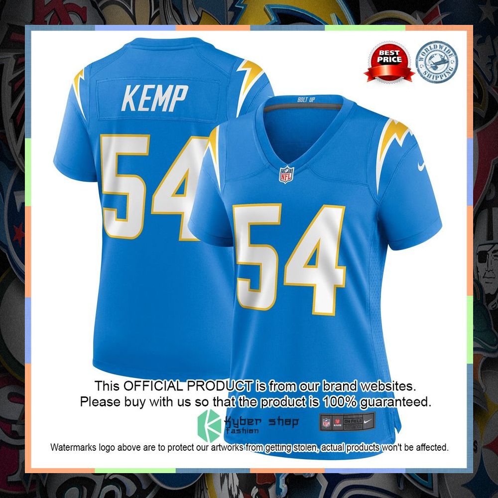 Carlo Kemp Los Angeles Chargers Women's Powder Blue Football Jersey 5 Carlo Kemp Los Angeles Chargers Women's Powder Blue Football Jersey word1