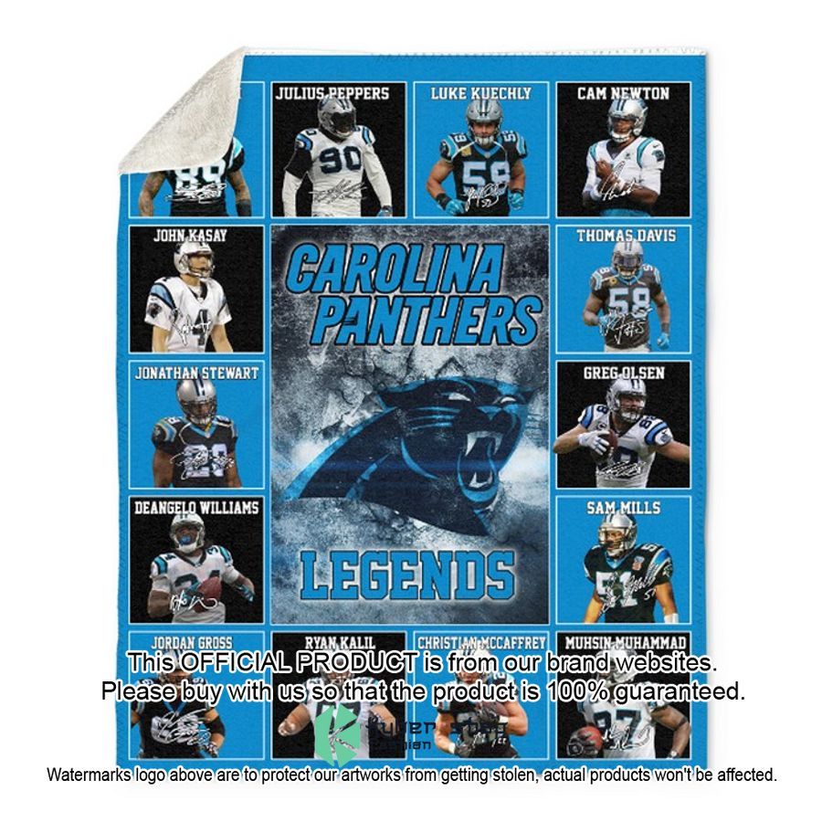 Carolina Panthers Legends Players NFL Blanket word2