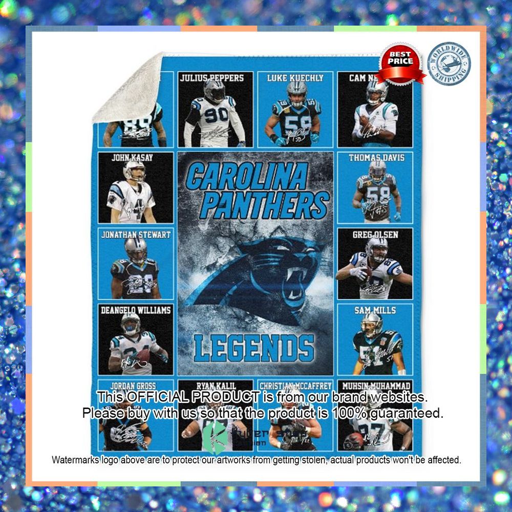 Carolina Panthers Legends Players NFL Blanket 5 Carolina Panthers Legends Players NFL Blanket word1